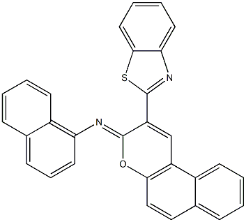 N-[2-(1,3-benzothiazol-2-yl)-3H-benzo[f]chromen-3-ylidene]-N-(1-naphthyl)amine Struktur