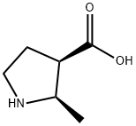 3-Pyrrolidinecarboxylic acid, 2-methyl-, (2R,3R)- Struktur