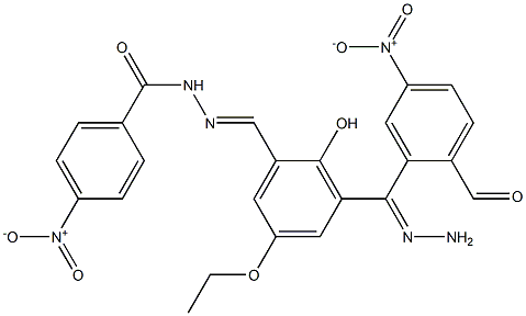 N'-[5-ethoxy-2-hydroxy-3-(2-{4-nitrobenzoyl}carbohydrazonoyl)benzylidene]-4-nitrobenzohydrazide Struktur