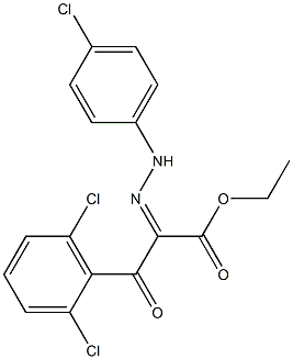 ethyl (2Z)-2-[(4-chlorophenyl)hydrazono]-3-(2,6-dichlorophenyl)-3-oxopropanoate Struktur