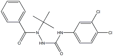 2-benzoyl-2-tert-butyl-N-(3,4-dichlorophenyl)hydrazinecarboxamide Struktur