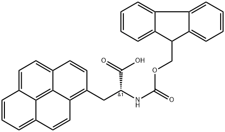 (2R)-2-({[(9H-fluoren-9-yl)methoxy]carbonyl}amino)-3-(pyren-1-yl)propanoic acid Struktur