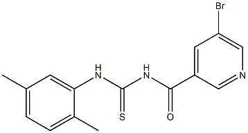 N-[(5-bromo-3-pyridinyl)carbonyl]-N'-(2,5-dimethylphenyl)thiourea Struktur