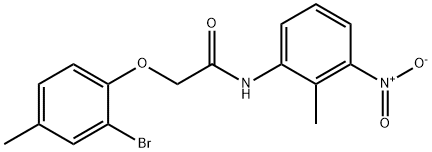 2-(2-bromo-4-methylphenoxy)-N-(2-methyl-3-nitrophenyl)acetamide Struktur