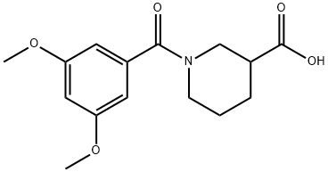 1-(3,5-dimethoxybenzoyl)piperidine-3-carboxylic acid Struktur