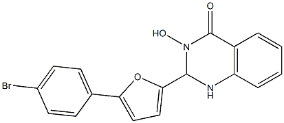 2-[5-(4-bromophenyl)-2-furyl]-3-hydroxy-2,3-dihydro-4(1H)-quinazolinone Struktur