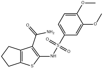 2-{[(3,4-dimethoxyphenyl)sulfonyl]amino}-5,6-dihydro-4H-cyclopenta[b]thiophene-3-carboxamide Struktur