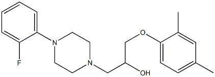 1-(2,4-dimethylphenoxy)-3-[4-(2-fluorophenyl)-1-piperazinyl]-2-propanol Struktur