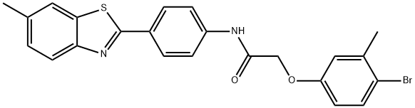 2-(4-bromo-3-methylphenoxy)-N-[4-(6-methyl-1,3-benzothiazol-2-yl)phenyl]acetamide Struktur