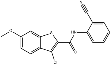 3-chloro-N-(2-cyanophenyl)-6-methoxy-1-benzothiophene-2-carboxamide Struktur