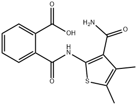 2-({[3-(aminocarbonyl)-4,5-dimethyl-2-thienyl]amino}carbonyl)benzoic acid Struktur