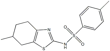 4-methyl-N-(6-methyl-4,5,6,7-tetrahydro-1,3-benzothiazol-2-yl)benzenesulfonamide Struktur