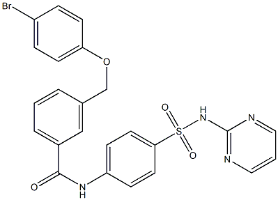 3-[(4-bromophenoxy)methyl]-N-{4-[(2-pyrimidinylamino)sulfonyl]phenyl}benzamide Struktur