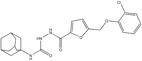 N-(1-adamantyl)-2-{5-[(2-chlorophenoxy)methyl]-2-furoyl}hydrazinecarboxamide Struktur