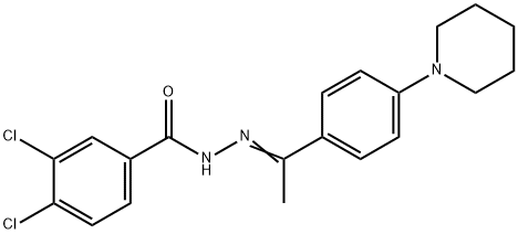 3,4-dichloro-N'-{1-[4-(1-piperidinyl)phenyl]ethylidene}benzohydrazide Struktur