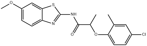 2-(4-chloro-2-methylphenoxy)-N-(6-methoxy-1,3-benzothiazol-2-yl)propanamide Struktur