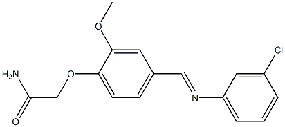 2-(4-{[(3-chlorophenyl)imino]methyl}-2-methoxyphenoxy)acetamide Struktur