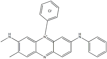 Phenazinium, 2-methyl-3-(methylamino)-5-phenyl-7-(phenylamino)-, chloride Struktur