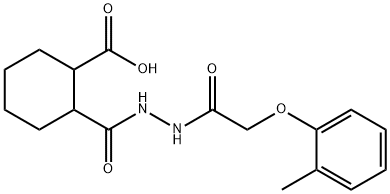 2-({2-[2-(2-methylphenoxy)acetyl]hydrazino}carbonyl)cyclohexanecarboxylic acid Struktur