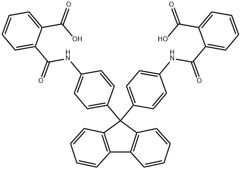 2-{[4-(9-{4-[(2-carboxybenzoyl)amino]phenyl}-9H-fluoren-9-yl)anilino]carbonyl}benzoic acid Struktur