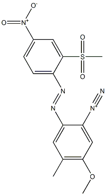 Benzenediazonium, 5-methoxy-4-methyl-2-[2-[2-(methylsulfonyl)-4-nitrophenyl]diazenyl]- Struktur