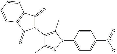 2-(1-{4-nitrophenyl}-3,5-dimethyl-1H-pyrazol-4-yl)-1H-isoindole-1,3(2H)-dione Struktur