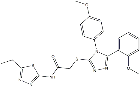 N-(5-ethyl-1,3,4-thiadiazol-2-yl)-2-{[5-(2-methoxyphenyl)-4-(4-methoxyphenyl)-4H-1,2,4-triazol-3-yl]sulfanyl}acetamide Struktur