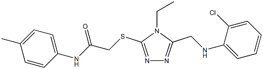 2-({5-[(2-chloroanilino)methyl]-4-ethyl-4H-1,2,4-triazol-3-yl}sulfanyl)-N-(4-methylphenyl)acetamide Struktur