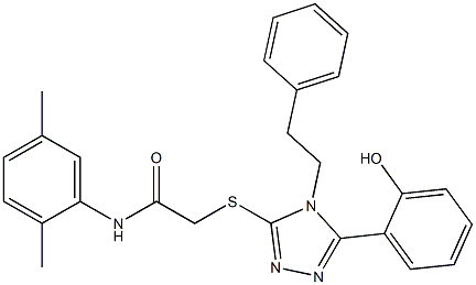 N-(2,5-dimethylphenyl)-2-{[5-(2-hydroxyphenyl)-4-(2-phenylethyl)-4H-1,2,4-triazol-3-yl]sulfanyl}acetamide Struktur