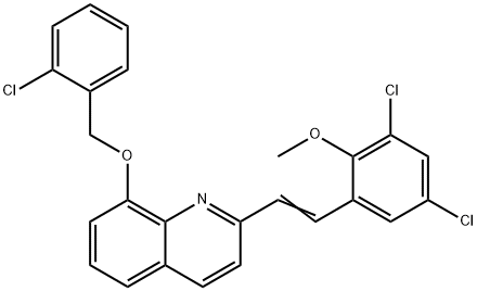 8-[(2-chlorobenzyl)oxy]-2-[2-(3,5-dichloro-2-methoxyphenyl)vinyl]quinoline Struktur