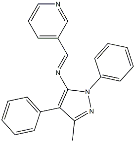 N-(3-methyl-1,4-diphenyl-1H-pyrazol-5-yl)-N-(3-pyridinylmethylene)amine Struktur