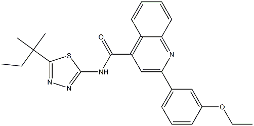 2-(3-ethoxyphenyl)-N-(5-tert-pentyl-1,3,4-thiadiazol-2-yl)-4-quinolinecarboxamide Struktur