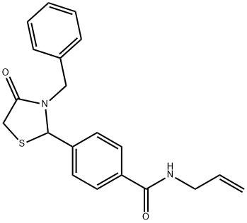 N-allyl-4-(3-benzyl-4-oxo-1,3-thiazolidin-2-yl)benzamide Struktur