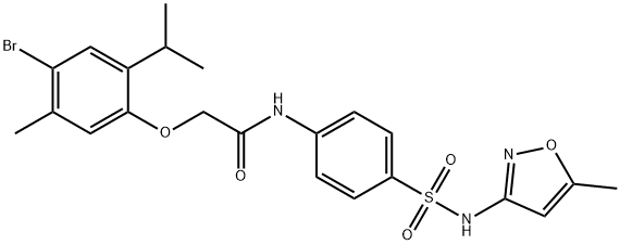 2-(4-bromo-2-isopropyl-5-methylphenoxy)-N-(4-{[(5-methyl-3-isoxazolyl)amino]sulfonyl}phenyl)acetamide Struktur