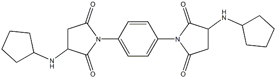 3-(cyclopentylamino)-1-{4-[3-(cyclopentylamino)-2,5-dioxo-1-pyrrolidinyl]phenyl}-2,5-pyrrolidinedione Struktur