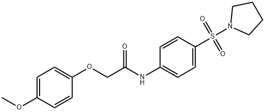 2-(4-methoxyphenoxy)-N-[4-(1-pyrrolidinylsulfonyl)phenyl]acetamide Struktur