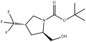 1-Pyrrolidinecarboxylic acid, 2-(hydroxymethyl)-4-(trifluoromethyl)-,1,1-dimethylethyl ester, (2R,4S)- Struktur