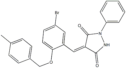 4-{5-bromo-2-[(4-methylbenzyl)oxy]benzylidene}-1-phenyl-3,5-pyrazolidinedione Struktur