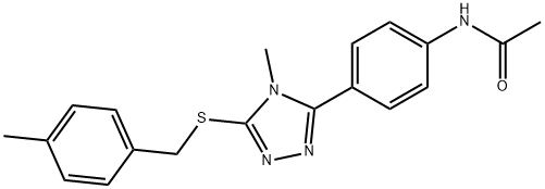 N-(4-{4-methyl-5-[(4-methylbenzyl)sulfanyl]-4H-1,2,4-triazol-3-yl}phenyl)acetamide Struktur