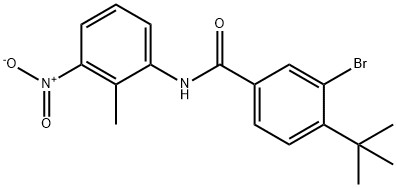 3-bromo-4-(tert-butyl)-N-(2-methyl-3-nitrophenyl)benzamide Struktur