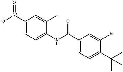 3-bromo-4-(tert-butyl)-N-(2-methyl-4-nitrophenyl)benzamide Struktur