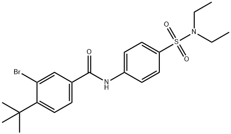 3-bromo-4-(tert-butyl)-N-{4-[(diethylamino)sulfonyl]phenyl}benzamide Struktur