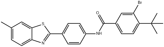 3-bromo-4-(tert-butyl)-N-[4-(6-methyl-1,3-benzothiazol-2-yl)phenyl]benzamide Struktur