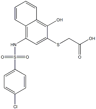 [(4-{[(4-chlorophenyl)sulfonyl]amino}-1-hydroxy-2-naphthyl)sulfanyl]acetic acid Struktur