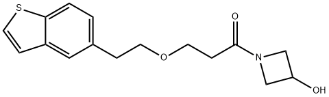 1-Propanone, 3-(2-benzo[b]thien-5-ylethoxy)-1-(3-hydroxy-1-azetidinyl)- Struktur