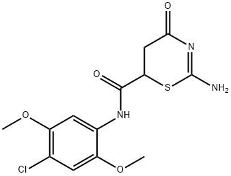 2-amino-N-(4-chloro-2,5-dimethoxyphenyl)-4-oxo-5,6-dihydro-4H-1,3-thiazine-6-carboxamide Struktur