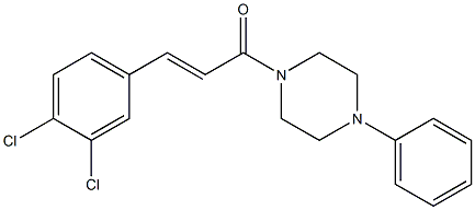 1-[3-(3,4-dichlorophenyl)acryloyl]-4-phenylpiperazine Struktur