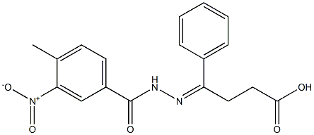 4-({3-nitro-4-methylbenzoyl}hydrazono)-4-phenylbutanoic acid Struktur