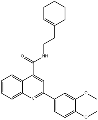 N-[2-(1-cyclohexen-1-yl)ethyl]-2-(3,4-dimethoxyphenyl)-4-quinolinecarboxamide Struktur