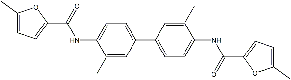 N-{3,3'-dimethyl-4'-[(5-methyl-2-furoyl)amino][1,1'-biphenyl]-4-yl}-5-methyl-2-furamide Struktur